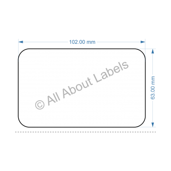 Cabinetry (81910) WOUND OUT 102mm x 63mm Removable Labels (76mm core)
