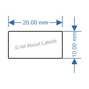 20mm x 10mm Thermal Transfer PET Labels - 95PET2010(38)