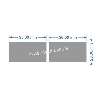 36mm x 20mm/2 across Silver Mylar Labels - 95SM2A3620(38)