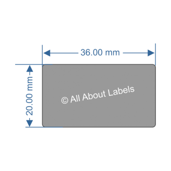 36mm x 20mm Silver Mylar Labels - 95SM3620(25)