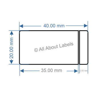 40mm x 20mm Thermal Transfer PET Labels with slit - 95PETSLIT4020(76)