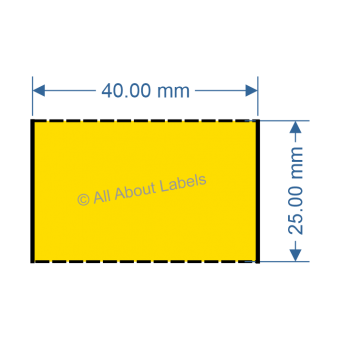 40mm x 25mm Yellow TT Data Strip - 81051