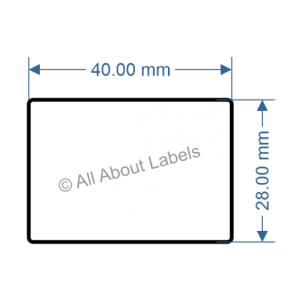 40mm x 28mm Thermal Transfer PET Labels - 95PET4028(25)