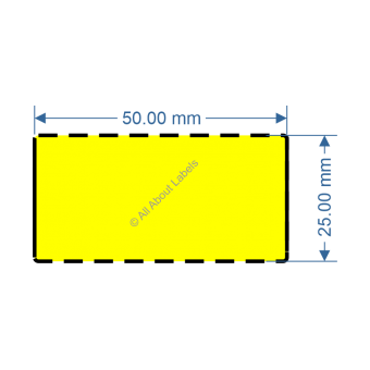 50mm x 25mm Yellow DT Data Strip - 82034
