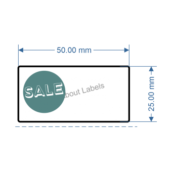 Thermal Transfer Perm Labels 50mm x 25mm Box of 8 rolls