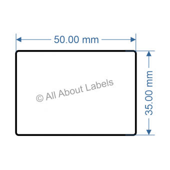 50mm x 35mm Thermal Transfer PET Labels - 95PET5035(38)