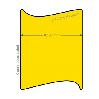 Brother Compatible Yellow 62mm x 30M Removable Continuous Labels