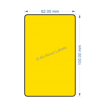 Brother Compatible Yellow 62mm x 100mm Removable Labels