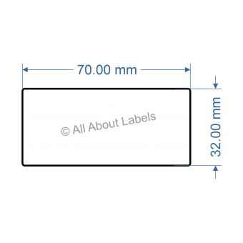 70mm x 32mm Thermal Transfer PET Labels - 95PET7032(76)