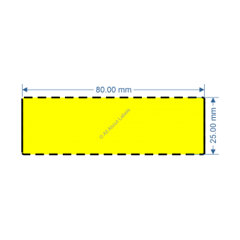 80mm x 25mm Yellow DT Data Strip - 82038