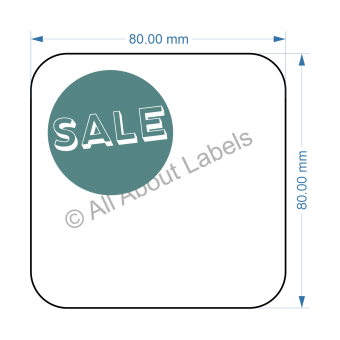 Synthetic Removable Labels 80mm x 80mm Box of 10 rolls