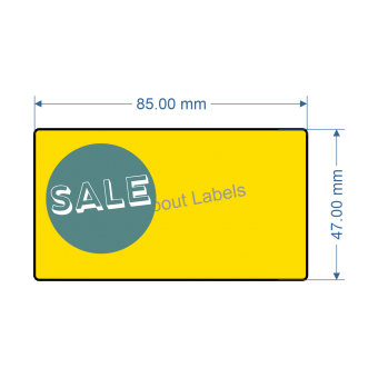 85mm x 47mm Yellow Synthetic Labels Box 6 rolls