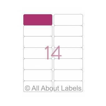 Laser Label Sheets - 98mm x 37.75mm - 14 per page - 90129 - Gloss Paper
