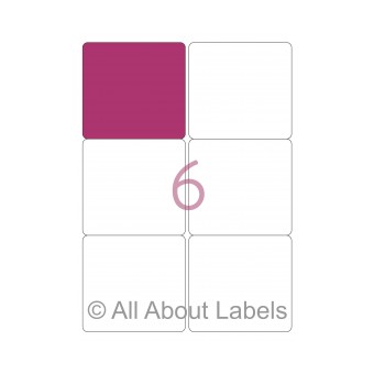 Laser Label Sheets - 99mm x 93mm - 6 per page - 90133 - Gloss Paper