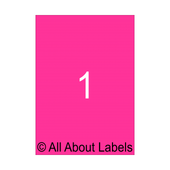 Laser Fluoro Pink Label Sheets - 210mm x 295mm - 1 per page - 91240-FP
