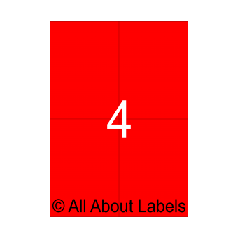 Laser Red Shipping Label Sheets - 105mm x 147.6mm - 4 per page - 91228-FR